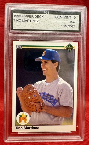 1990 Upper Deck #37 TINO MARTINEZ Rookie Card Graded FGS GEM MINT 10 Mariners
