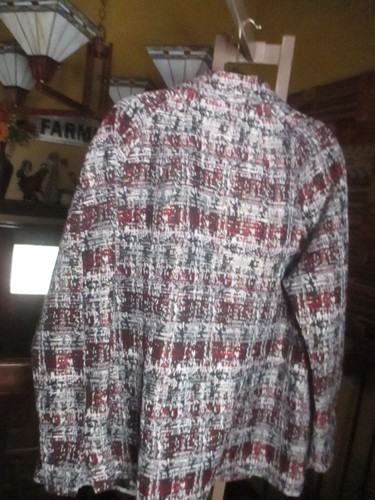 SALE CJ Banks 1X Silver Black & Red Open Front Blazer Jacket w/ Pockets - Picture 3 of 3