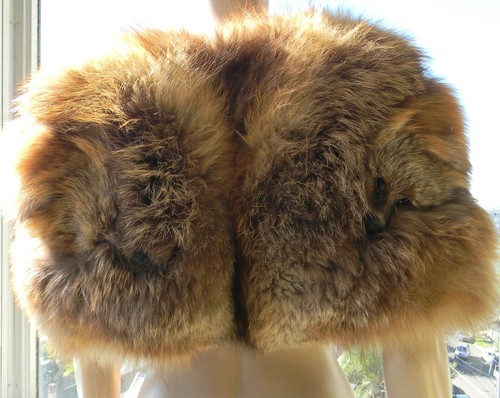 VINTAGE Couture 1920s-30s Original Two Headed Fox High Society Fur Stole - Picture 10 of 12