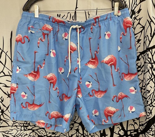 Charleston Threads Mens Swim Trunks Size Large Flamingo Hawaiian Beach Poolside - Picture 1 of 4
