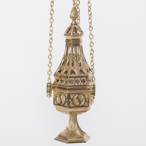 Bruciatore di incenso chiesa tradizionale gotico ottone ornato Thurible (#20) Calice Co. - Foto 23 di 23