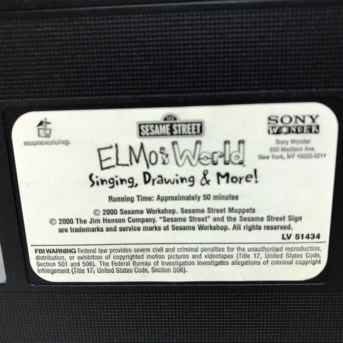 Sesame Street Elmo’s World Singing Drawing VHS Tape Only Vintage Kid PBS TV Show - Picture 12 of 12