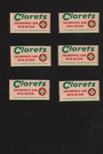 Full unopened ADAMS CLORETS chewing gum pack box AMERICAN CHICLE 1950s 6 pcs