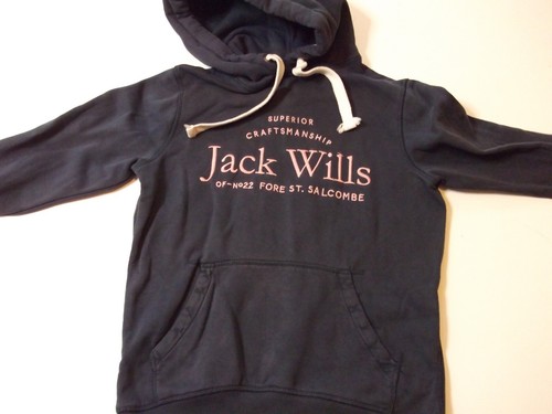 Jack Wills Sudadera con Capucha Mujer 6 Azul Marino y Rosa Sudadera con Capucha Top Pullover - Imagen 3 de 7