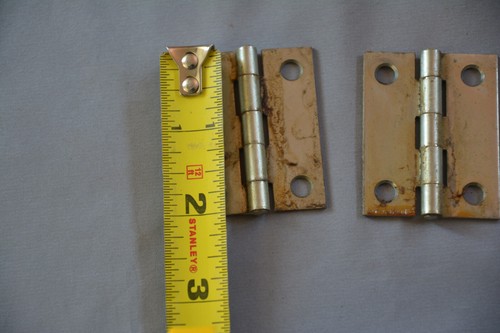 NICE SET 4 SMALL ANTIQUE MADE IN USA CHROME PLATE BUTT HINGES (G35) - Picture 5 of 8