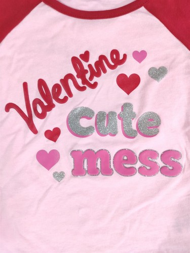 Valentines Shirt 2T Toddler Girls Cute Mess Hearts T-Shirt Short Sleeve Tee Fun - Bild 2 von 3