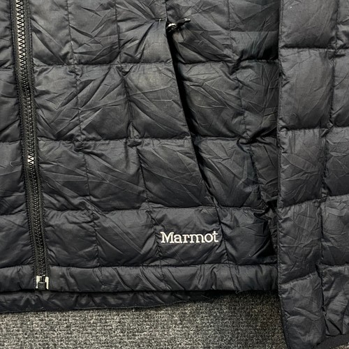 Marmot Womens Puffer Jacket 600 Fill Duck Down Black Full Zip Pockets Medium - Picture 4 of 20