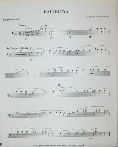 Tuba Baritone Quartet Halleluya ar Wilkinson Klezmer Tuba series pub price $17 - Picture 4 of 5