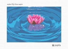 Water Lily Blue Water Needlepoint Kit or Canvas