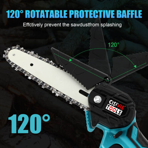 Akku Kettensäge 4+6 Zoll Mini Elektro Kettensägen Handkettensäge Mit 2 Akku DE - Bild 3 von 17