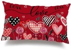 Valentines Day Pillow Cover 12x20 inch Farmhouse Valentines Day Decor for Red