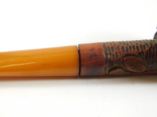 Vintage Hand Carved Wooden Tobacco Smoking Pipe with Faces - Bild 8 von 10