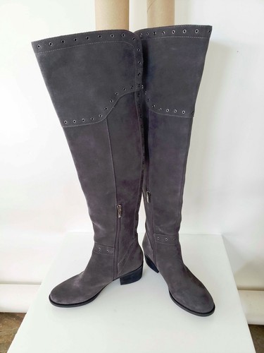 Vince Camuto Bestan Charcoal Gray Suede Over the Knee Boots Size 6.5 - Picture 4 of 7