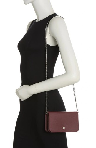Longchamp Neo Wallet on a Chain Leather Crossbody Clutch ~NWT~ Gift Box Grape - Picture 3 of 4