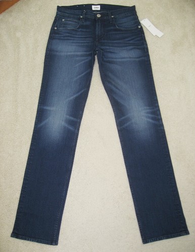 Nuevo con etiquetas pantalones vaqueros elásticos Hudson Byron 5 bolsillos con cremallera recta mosca talla 30 in lavado Bisman - Imagen 3 de 12