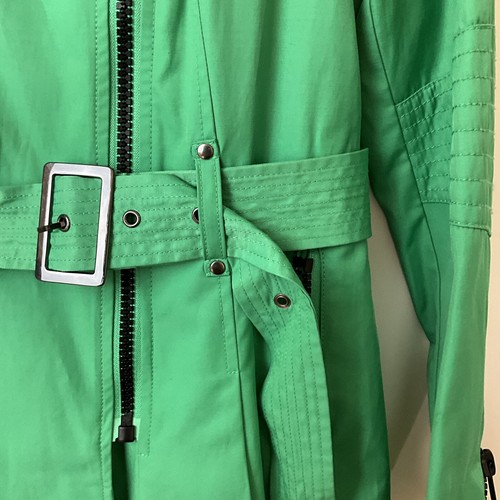 Black Rivet Womens Jacket Green Size M Zip Coat Belted Career Floral Lining - Bild 3 von 16
