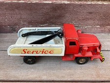 VTG TIN TOY FRICTION WRECKER SERVICE TOW TRUCK SSS MADE IN JAPAN
