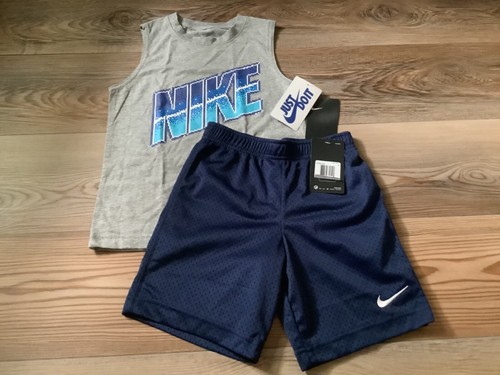 Boys Nike gray tank top & blue mesh shorts sizes 4 or 6(NWT) - Picture 4 of 11