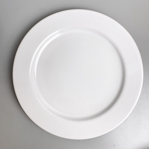 10 Crate and Barrel CBL197 White Rimmed Dinner Plates 11 3/8” - Made in Brazil - Picture 3 of 11