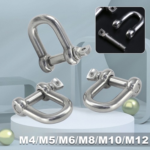 10/20x D Dee Shackles Stainless Steel Marine Grade 316 - 4mm to 12mm - Picture 3 of 10