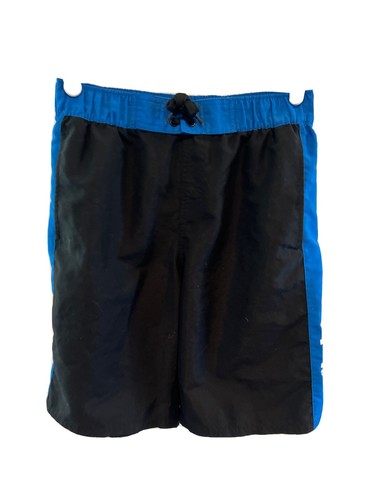 Adidas Boys Swin Trunks Suit XL Draw String Black & Blue LINER CUT OUT