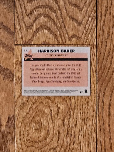 2018 Topps '83 Topps Silver Pack Chrome #31 Harrison Bader RC Rookie Cardinals - Picture 5 of 6