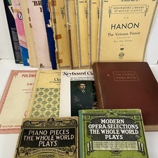 Vintage Lot Of 16 Piano Books Sheet Music Bach Brahms Beethoven Clementi More