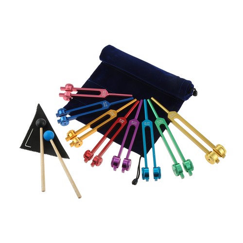 8Pcs Chakra Tuning Fork with Silicone Hammer Set for Healing Sound Therapy Tool - Picture 4 of 16