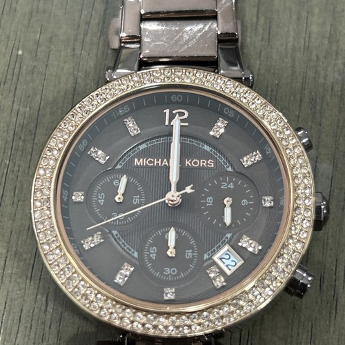 Michael Kors MK6378 Watch Women Quartz Analog Brown Strap Chocolate Chronograph - Picture 3 of 15