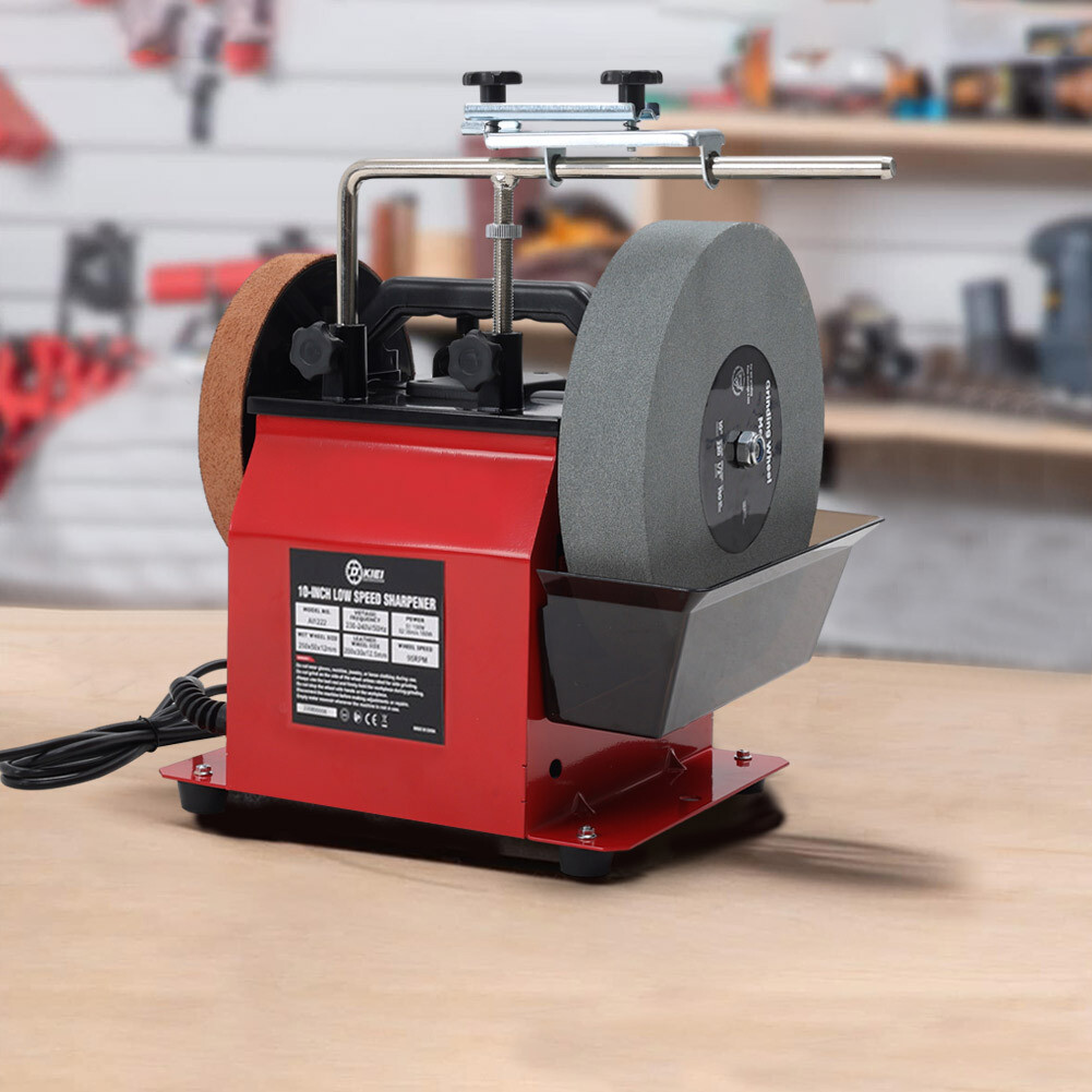 Electric Wet Polisher Grinder Honing System Blade Sharpener Kit 95RPM 180W 205MM