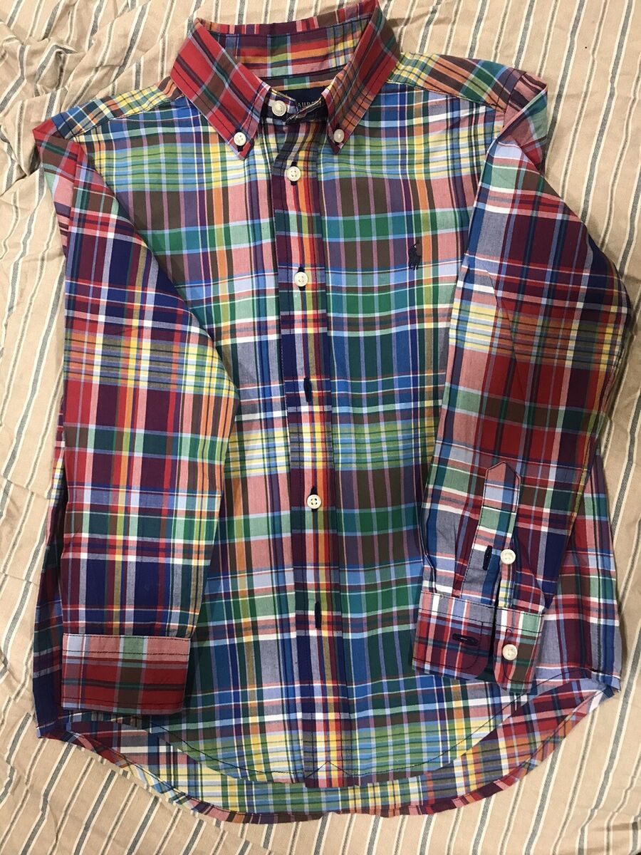 Plaid polo button down best sale shirts