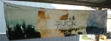 1 BUCK KNIFE KNIVES 4 SEASONS VINYL BANNER 81" X 21" RIGHT OUTTA FACTORY STORAGE