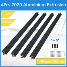4Pcs 2020 Aluminium Extrusion T-Slot/V-Slot 6/6.2mm Profile 200mm-2000mm CNC