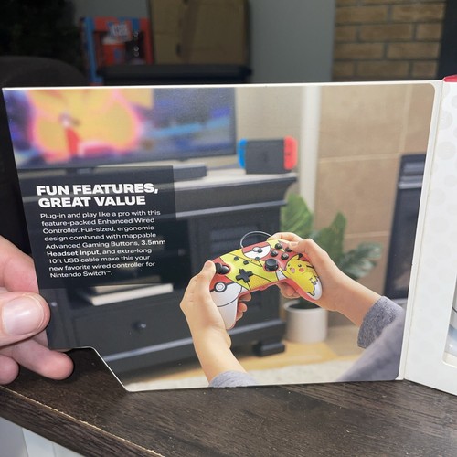PowerA Nintendo Switch Pokemon Pikachu PopArt Enhanced Wired Control New in Box - Picture 6 of 8
