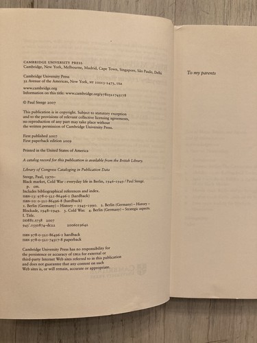 Black Market Cold War Everyday Life in Berlin 1946-1949 Paul Steege History SC - Imagen 9 de 13