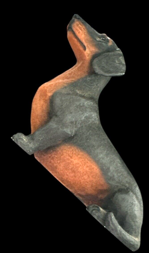 Vintage Dachshund Dog Figurine Black 1988 Signed, Sticker Castagna - Picture 3 of 4