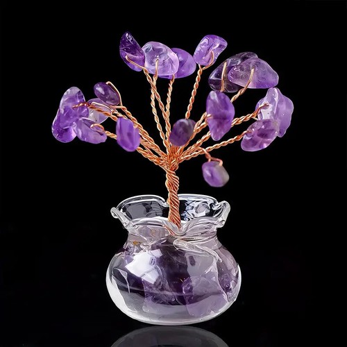 Natural Amethyst Crystal Gemstone Money Tree Good Luck Prosperity Reiki Decor AU - Picture 21 of 23
