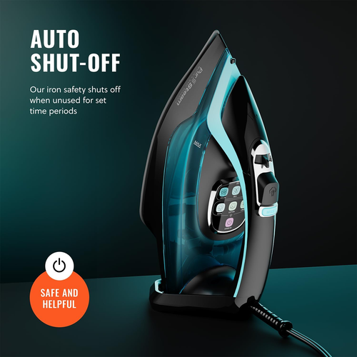 Steamtech Elite 1750W Dampfbügeleisen, digitale Temperaturregelung & LED-Anzeige, Keramik So - Bild 8 von 12