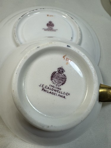 (4) Minton Cobalt & Gold Encrusted 'Riverton' K227 CUP & SAUCER SETS - JCaldwell - Picture 15 of 16