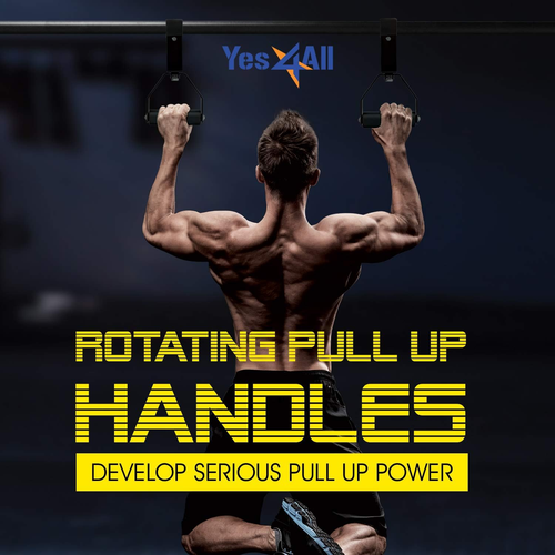 Yes4All Rotating Pull up Handles for Pull up Bar/Pull up Grips/Barbell Handles w - Picture 5 of 12