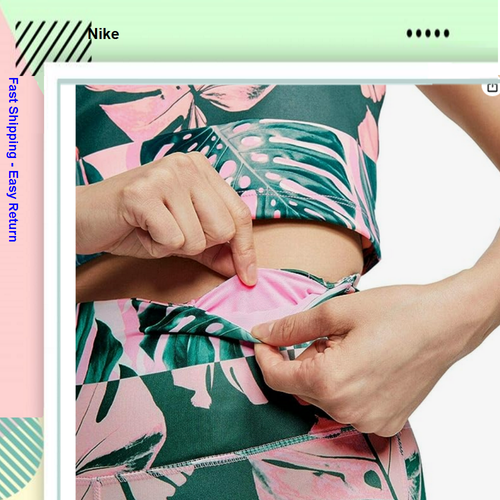 $65 Nike Dry Women's Botanical Print Fast Crop Tight fit Leggings size S - Picture 3 of 6