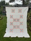 New ListingVintage Handmade Quilt Top Bed Cover 90” x 66” Appliqued 9 1/2” x 10” Blocks