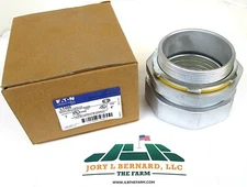 EATON CROUSE HINDS, LT400, 4" STRIAGHT MALE CONNECTOR W/O THROAT BUSHING, (NOS)S