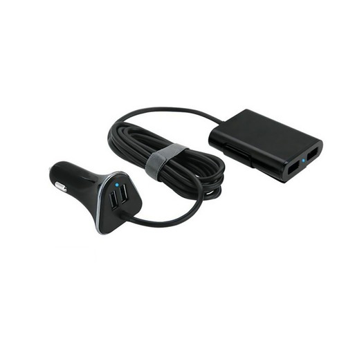 9.6A 48W Black 4 Ports USB Car Fast Changing Charger For Front & Back Seat C - Zdjęcie 2 z 12