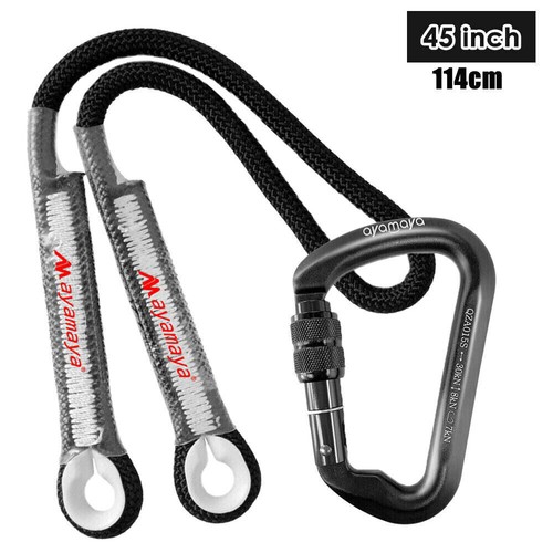 Mosquetón de bloqueo de escalada en roca 30KN + cuerda de rescate Prusik cuerda de rappel de seguridad - Imagen 19 de 21