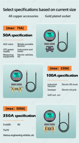 Battery Monitor 80V 50A Caravan RV Motorhome UPS lithium iron lead-acid 999 AH - Picture 11 of 16