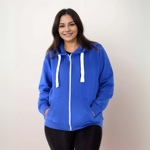 ROCKTHOSECURVES LADIES WOMENS PLAIN ZIP UP HOODIE PLUS SIZE JACKET - Picture 18 of 70