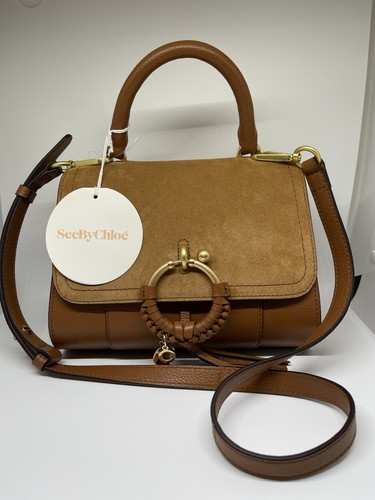 NWT See By CHLOE Joan Mini Crossbody Leather Suede Bag Brown brand new with tags - Picture 2 of 10