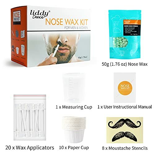Nose Wax Nose Hair Wax Kit for Men Women Nose Hair Removal Wax 50g+20 Applicator - Picture 3 of 7