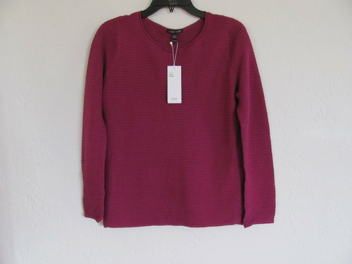 Eileen Fisher Box Top-gerippt Org Leinen Baumwolle Strick-Cerise Pink-Größe XXS-neu mit Etikett $ 198 - Bild 12 von 12